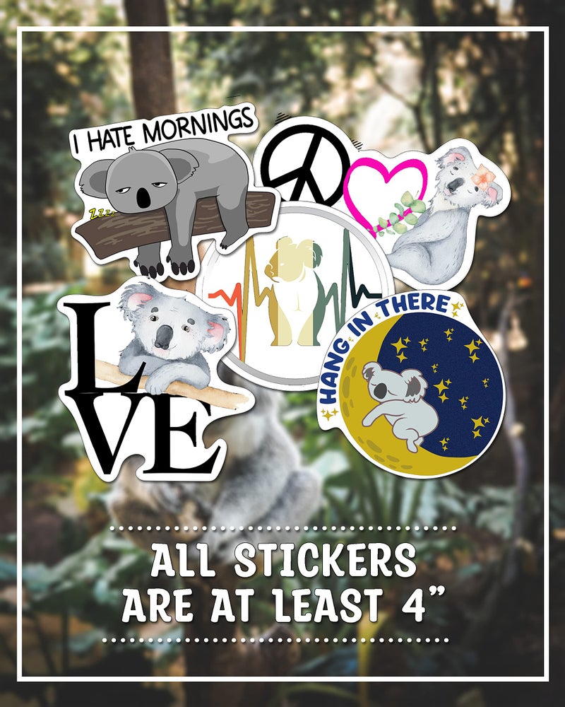 Leann Michael Koala Stickers - Perfect Koala Gifts for Koala Bear Lovers - Waterproof, Durable 100% Vinyl - Anywhere You Need Koala Stickers for Water Bottles, Laptop, Car Decal, Party Giveaways - Image 4